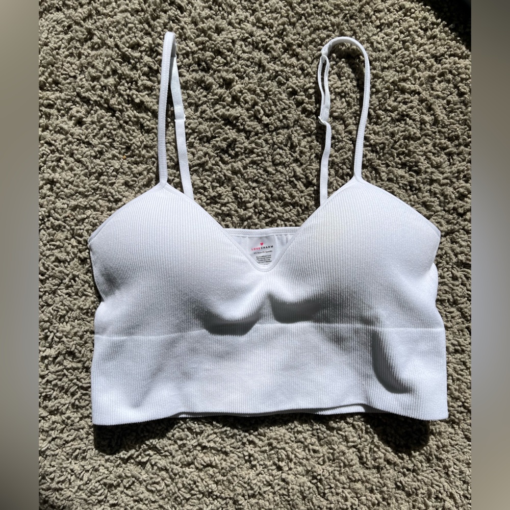 Lover charm White Ribbed Crop Top Size S/M